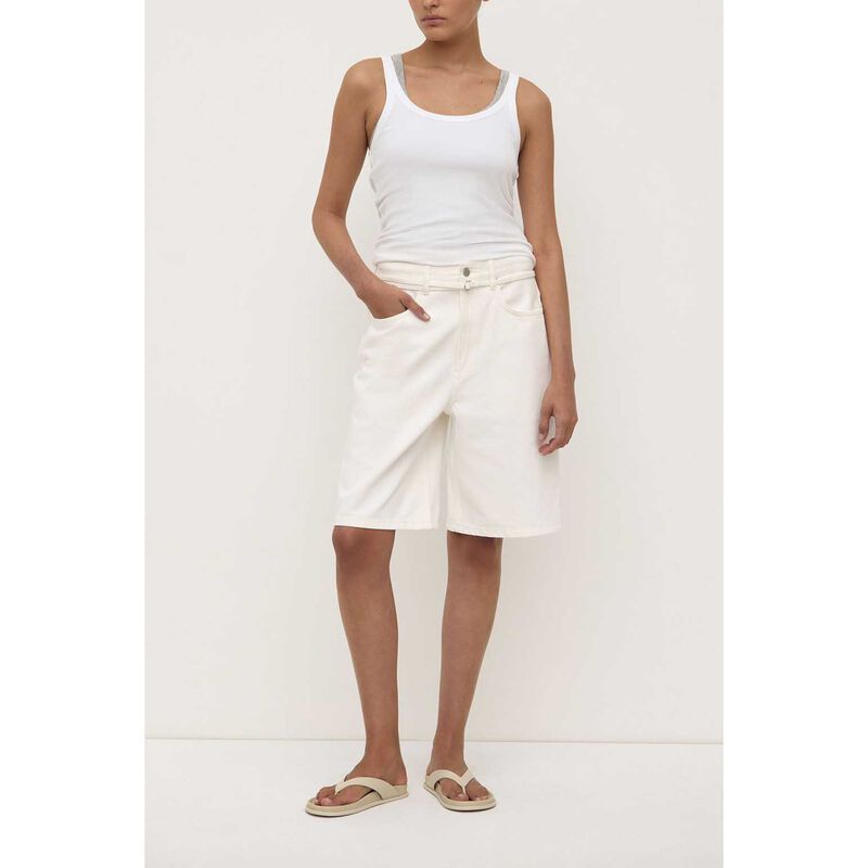 Assembly Label Loose Fit Long Denim Short Vintage White image number 3